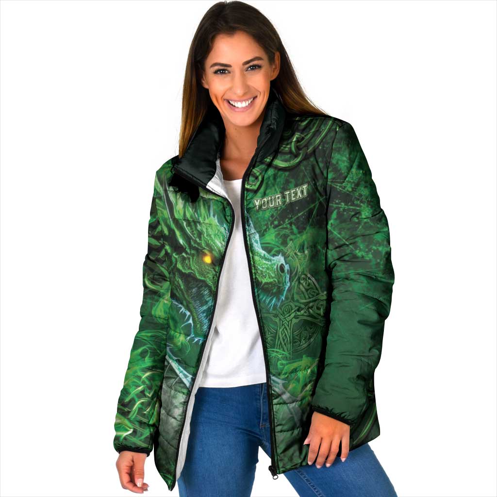 Personalized Ireland Celtic Padded Jacket Irish Roots Dragon Soul - Wonder Print Shop