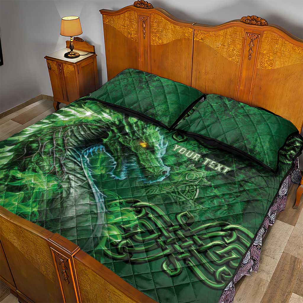 Personalized Ireland Celtic Quilt Bed Set Irish Roots Dragon Soul - Wonder Print Shop