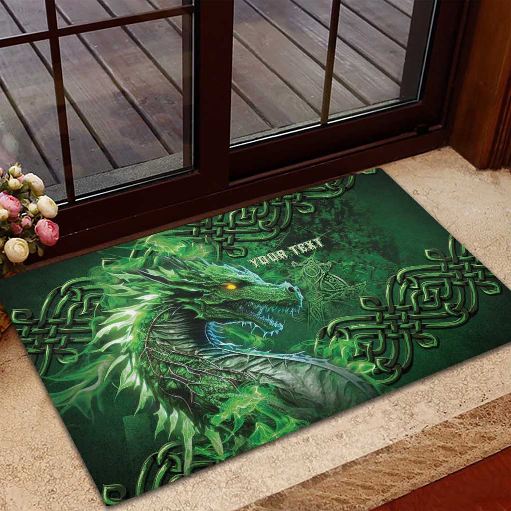 Personalized Ireland Celtic Rubber Doormat Irish Roots Dragon Soul - Wonder Print Shop