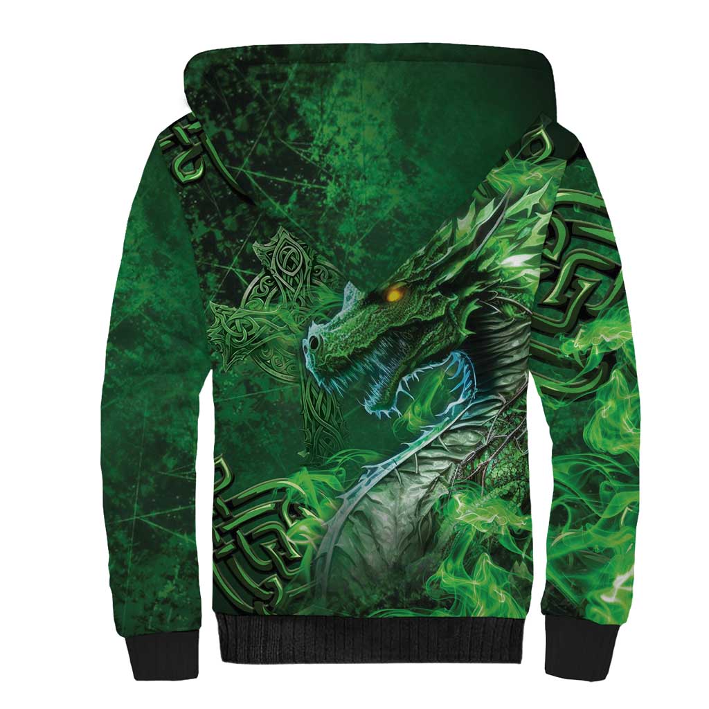 Personalized Ireland Celtic Sherpa Hoodie Irish Roots Dragon Soul - Wonder Print Shop