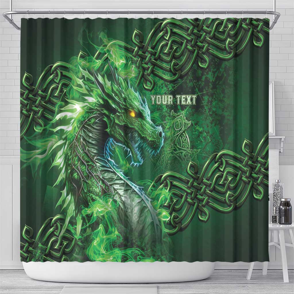 Personalized Ireland Celtic Shower Curtain Irish Roots Dragon Soul - Wonder Print Shop