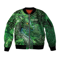 Personalized Ireland Celtic Sleeve Zip Bomber Jacket Irish Roots Dragon Soul - Wonder Print Shop