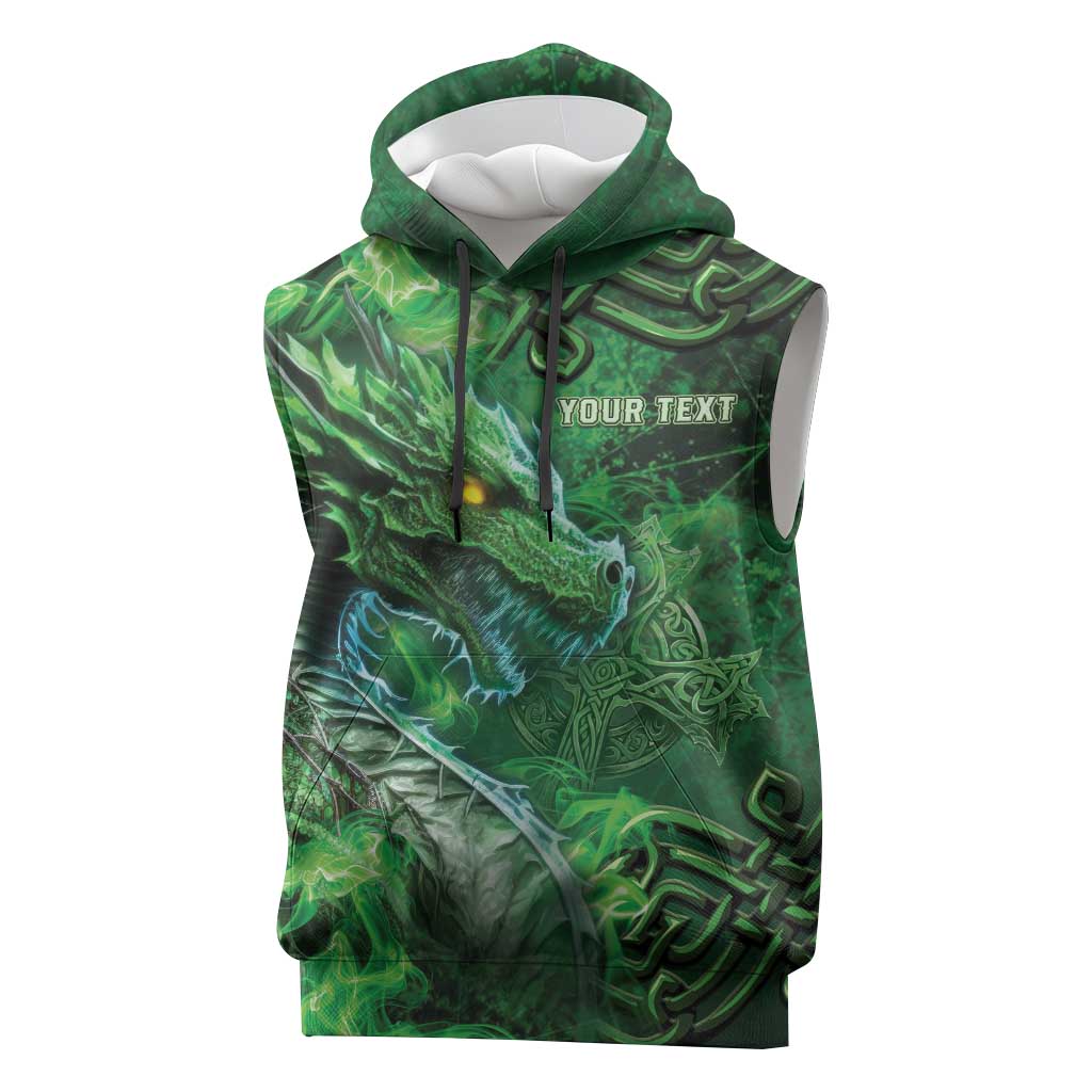 Personalized Ireland Celtic Sleeveless Hoodie Irish Roots Dragon Soul - Wonder Print Shop
