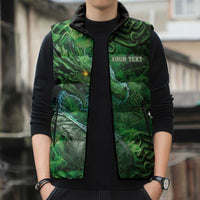 Personalized Ireland Celtic Sleeveless Puffer Jacket Irish Roots Dragon Soul - Wonder Print Shop