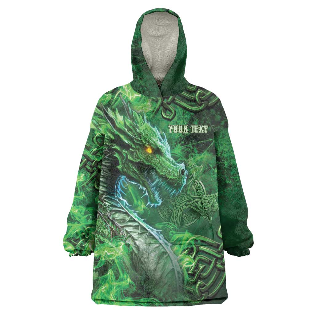 Personalized Ireland Celtic Wearable Blanket Hoodie Irish Roots Dragon Soul - Wonder Print Shop