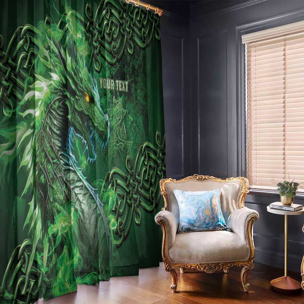 Personalized Ireland Celtic Window Curtain Irish Roots Dragon Soul - Wonder Print Shop