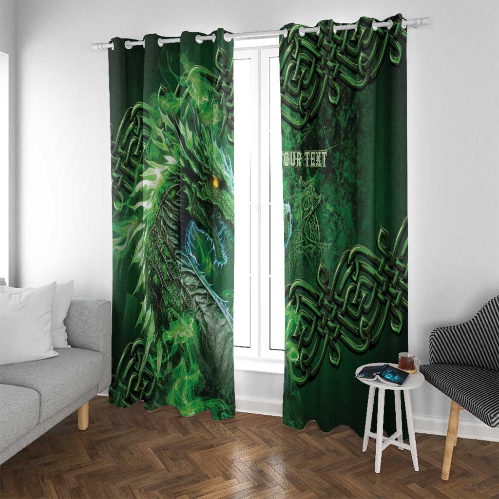 Personalized Ireland Celtic Window Curtain Irish Roots Dragon Soul - Wonder Print Shop
