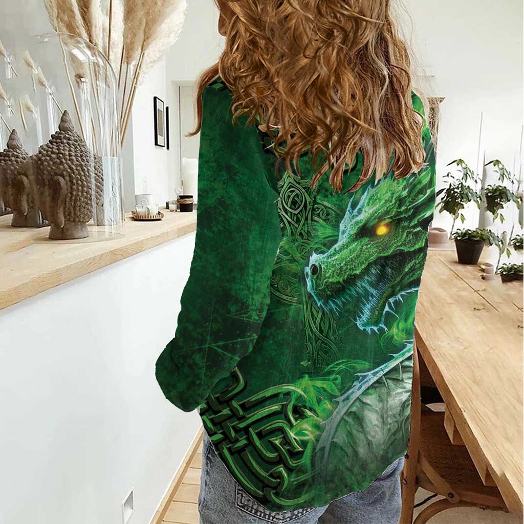 Personalized Ireland Celtic Women Casual Shirt Irish Roots Dragon Soul - Wonder Print Shop