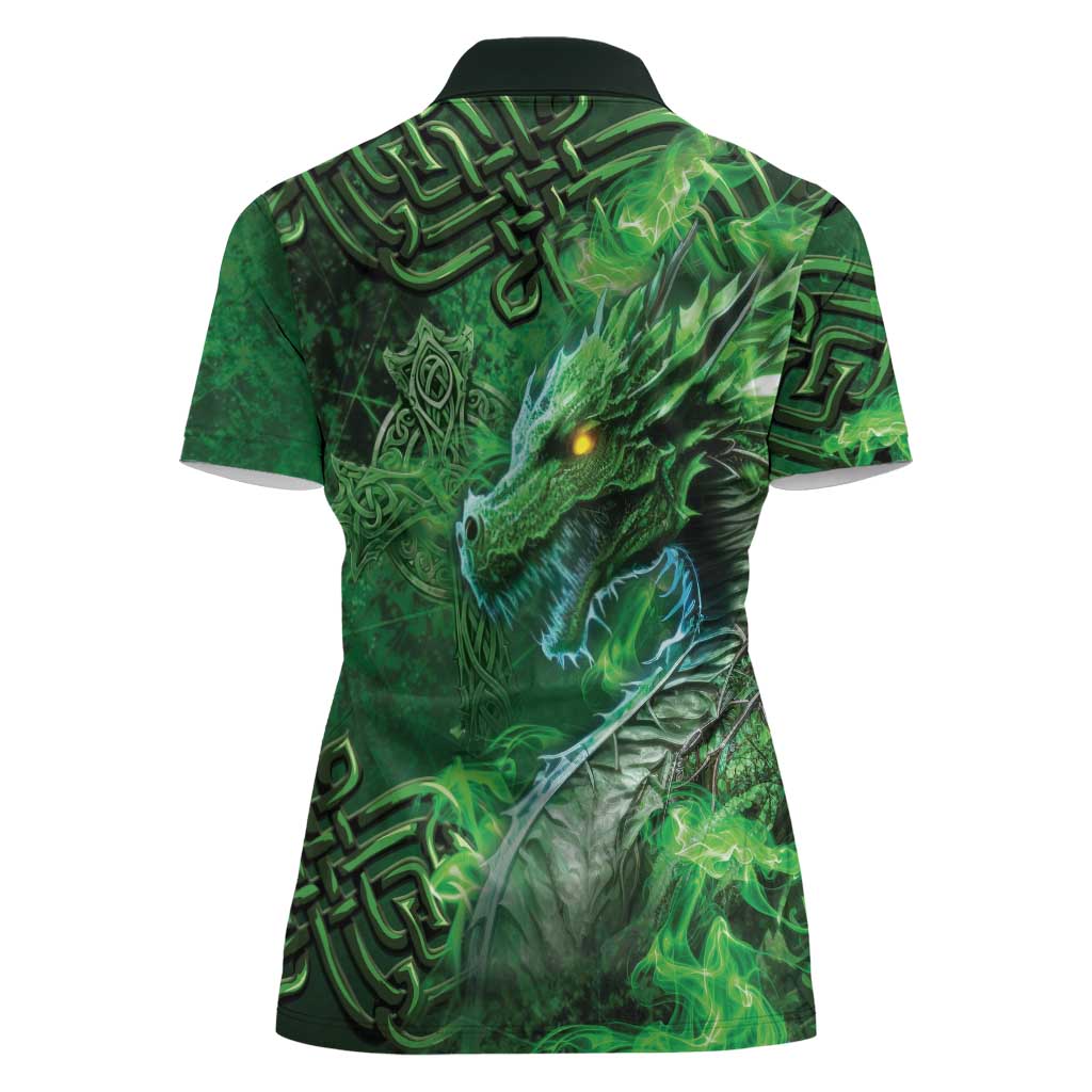 Personalized Ireland Celtic Women Polo Shirt Irish Roots Dragon Soul - Wonder Print Shop