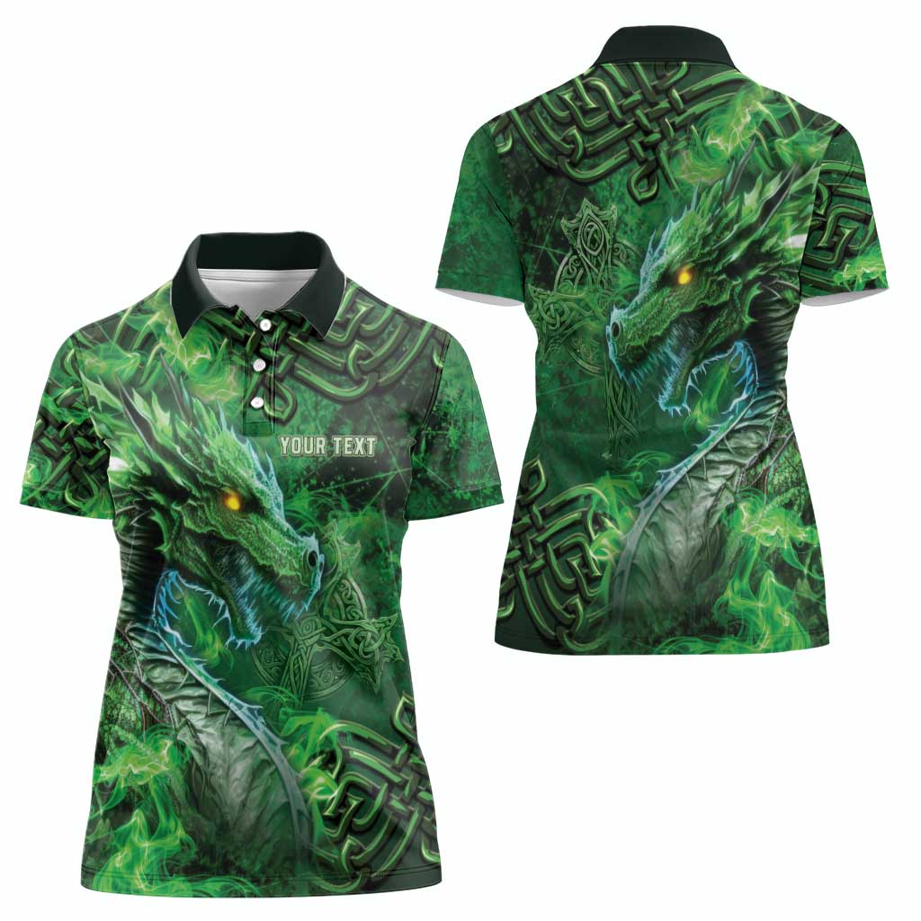 Personalized Ireland Celtic Women Polo Shirt Irish Roots Dragon Soul - Wonder Print Shop