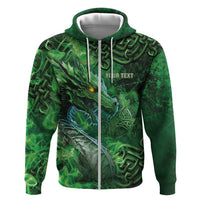 Personalized Ireland Celtic Zip Hoodie Irish Roots Dragon Soul - Wonder Print Shop