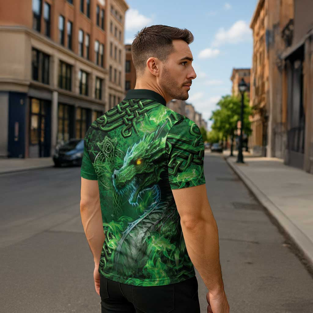 Personalized Ireland Celtic Zipper Polo Shirt Irish Roots Dragon Soul - Wonder Print Shop