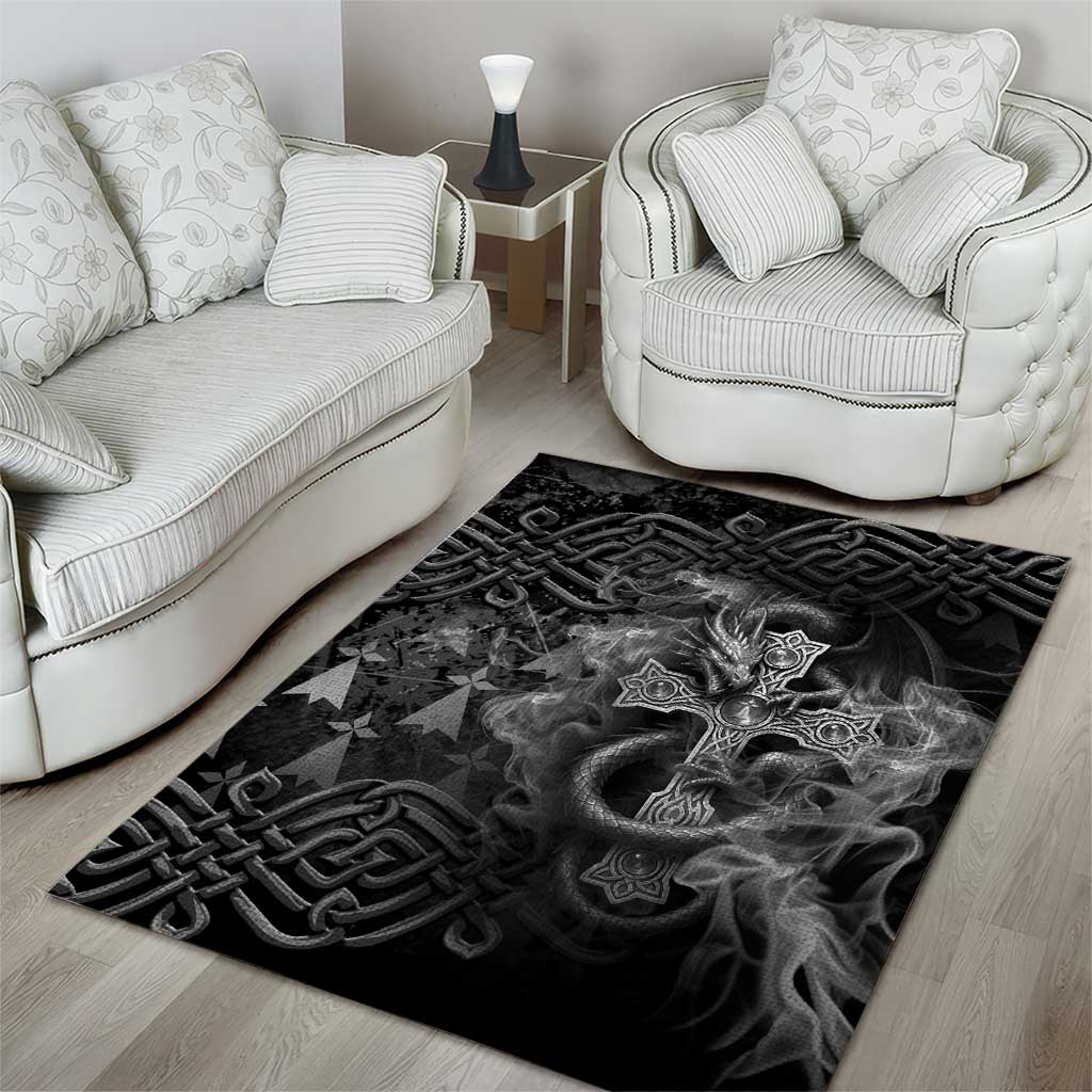 Brittany Celtic Cross Area Rug Fantasy Celtic Dragon - Wonder Print Shop
