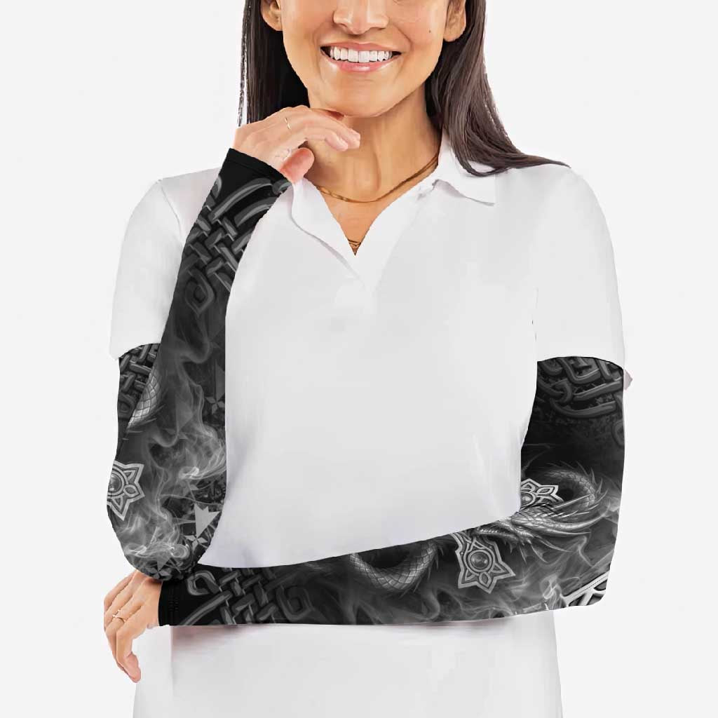 Brittany Celtic Cross Arm Sleeves Fantasy Celtic Dragon - Wonder Print Shop