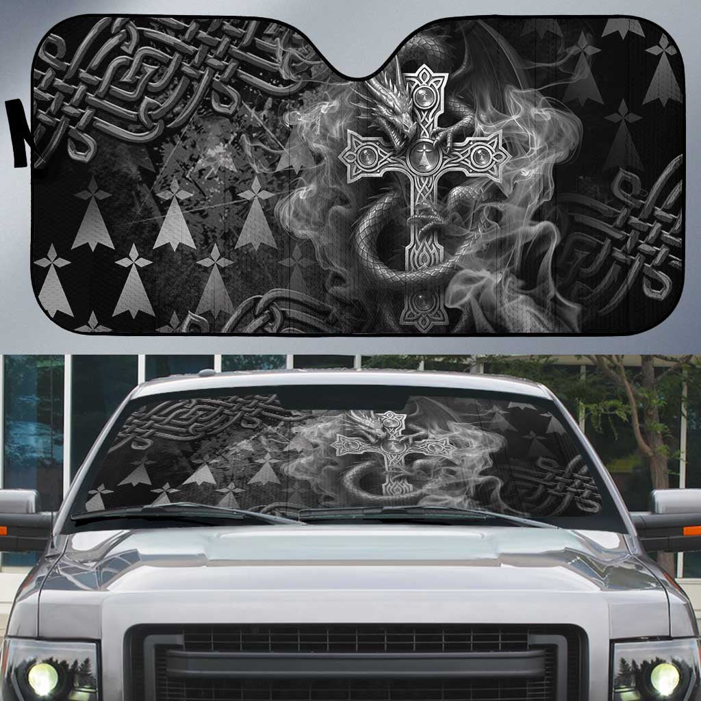 Brittany Celtic Cross Auto Sun Shade Fantasy Celtic Dragon - Wonder Print Shop