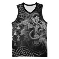 Brittany Celtic Cross Basketball Jersey Fantasy Celtic Dragon - Wonder Print Shop