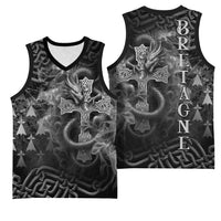 Brittany Celtic Cross Basketball Jersey Fantasy Celtic Dragon - Wonder Print Shop