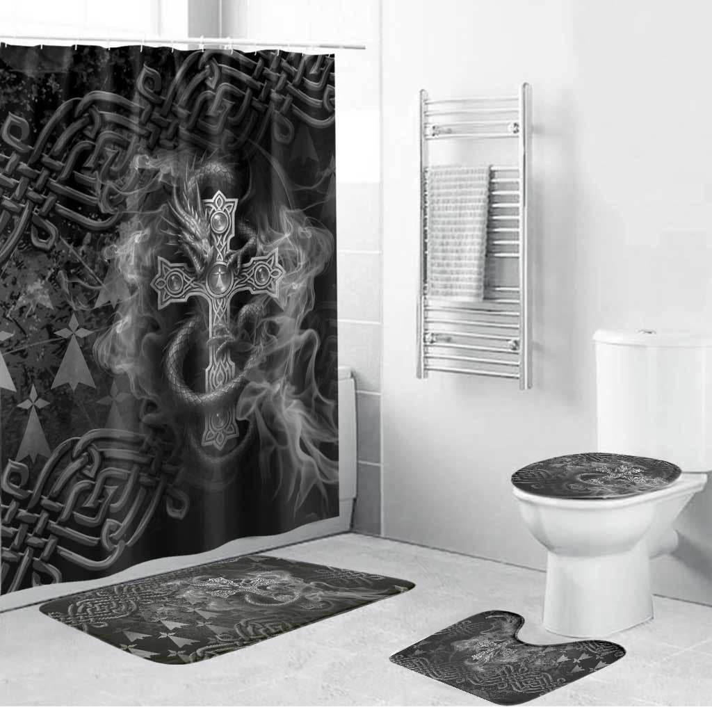 Brittany Celtic Cross Bathroom Set Fantasy Celtic Dragon - Wonder Print Shop