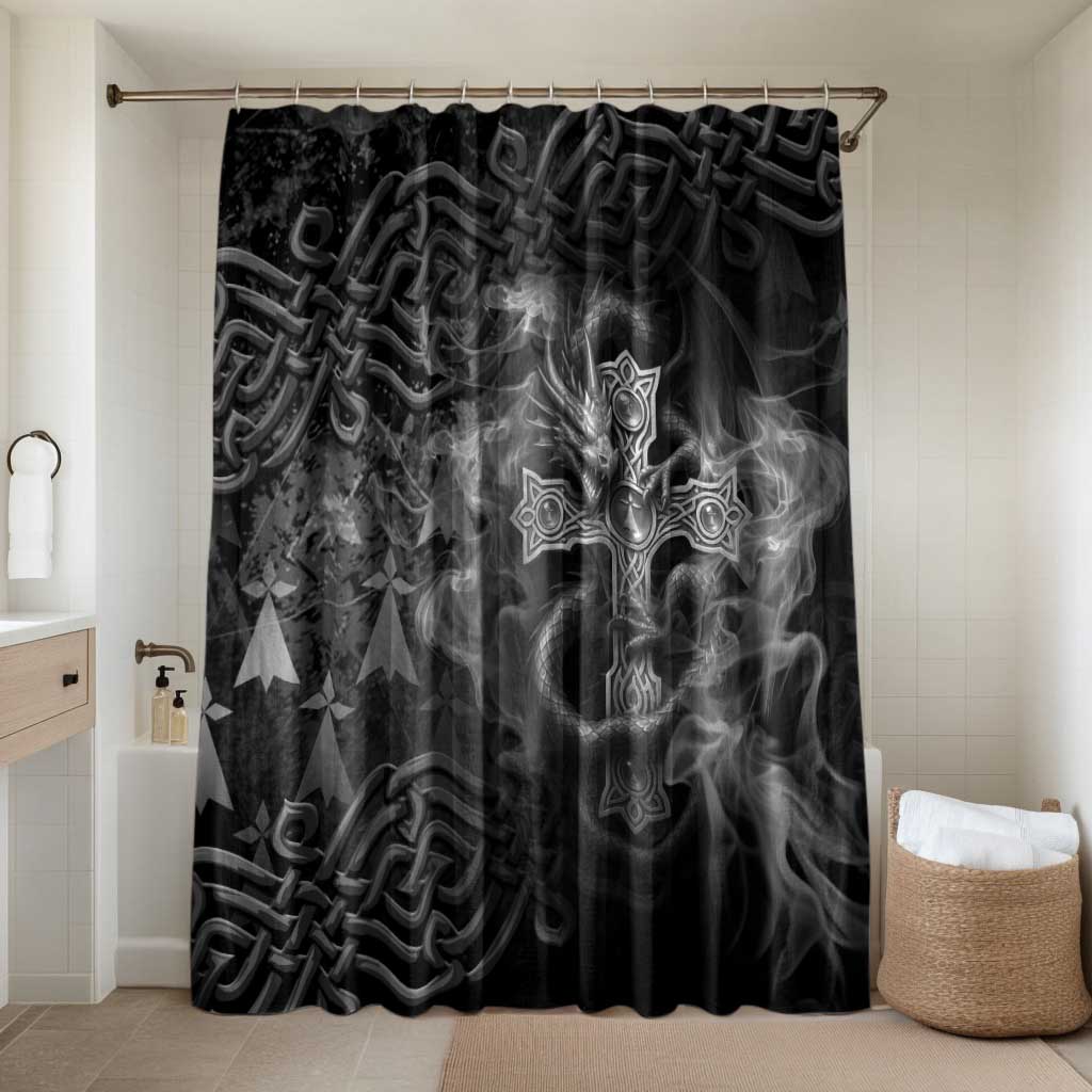 Brittany Celtic Cross Bathroom Set Fantasy Celtic Dragon - Wonder Print Shop