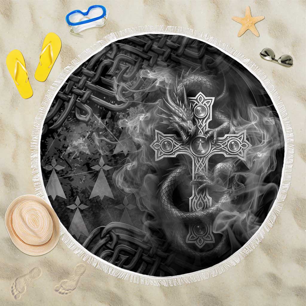 Brittany Celtic Cross Beach Blanket Fantasy Celtic Dragon - Wonder Print Shop