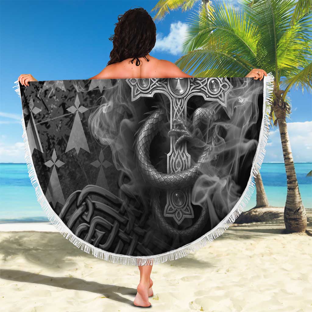 Brittany Celtic Cross Beach Blanket Fantasy Celtic Dragon - Wonder Print Shop
