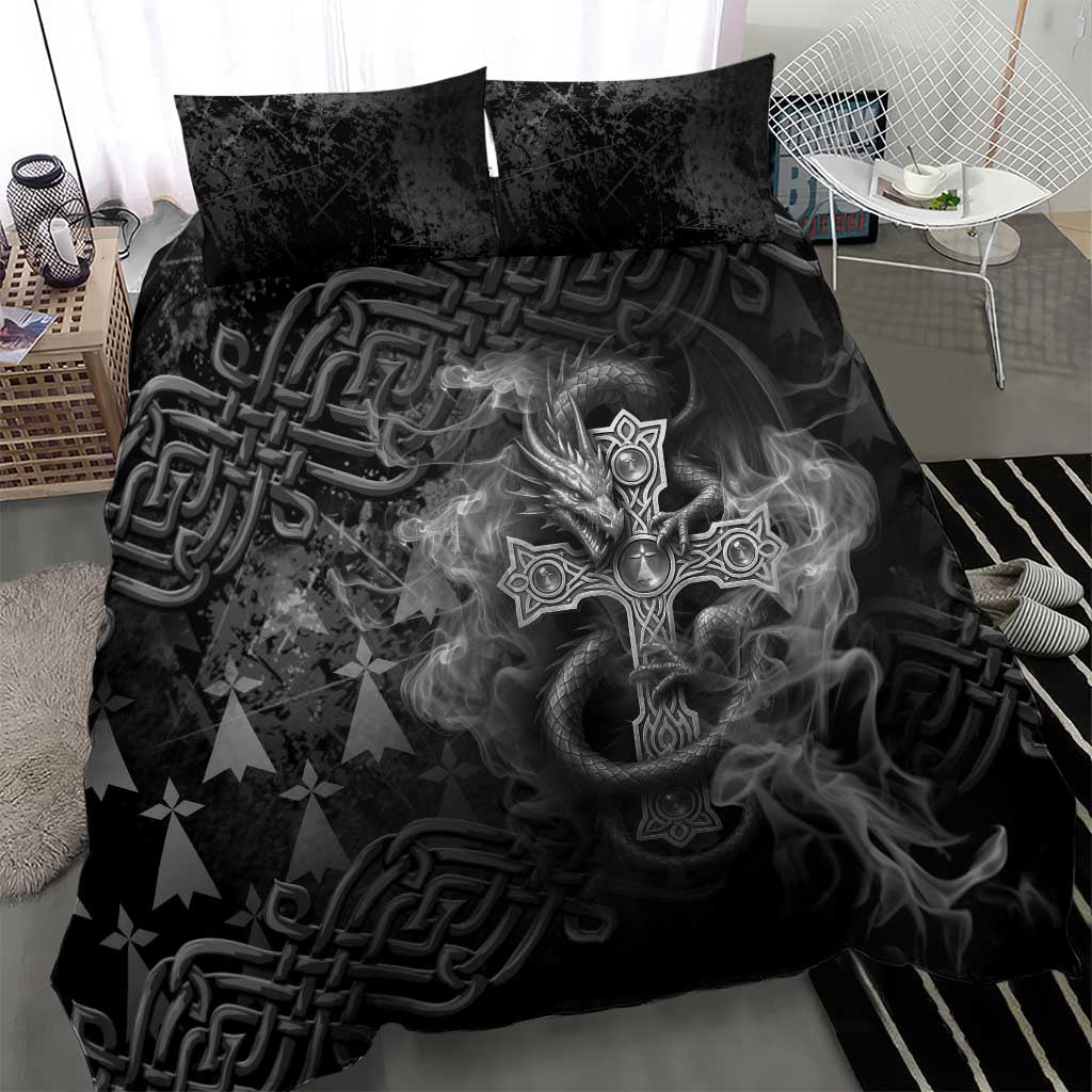 Brittany Celtic Cross Bedding Set Fantasy Celtic Dragon - Wonder Print Shop