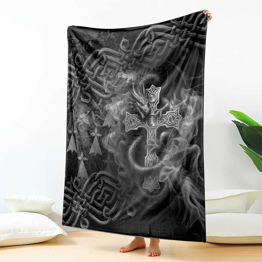 Brittany Celtic Cross Blanket Fantasy Celtic Dragon - Wonder Print Shop