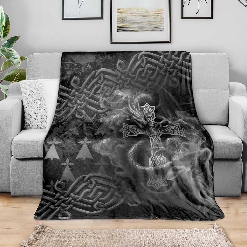Brittany Celtic Cross Blanket Fantasy Celtic Dragon - Wonder Print Shop