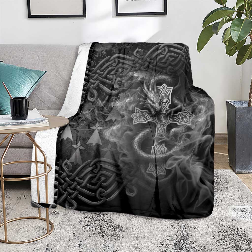 Brittany Celtic Cross Blanket Fantasy Celtic Dragon - Wonder Print Shop