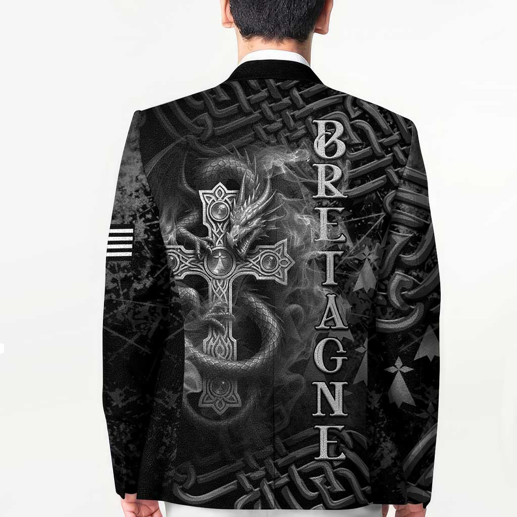Brittany Celtic Cross Blazer Fantasy Celtic Dragon - Wonder Print Shop