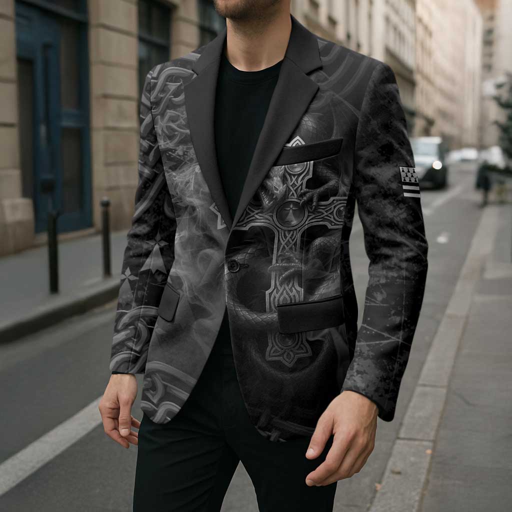 Brittany Celtic Cross Blazer Fantasy Celtic Dragon - Wonder Print Shop