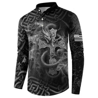 Brittany Celtic Cross Button Sweatshirt Fantasy Celtic Dragon - Wonder Print Shop