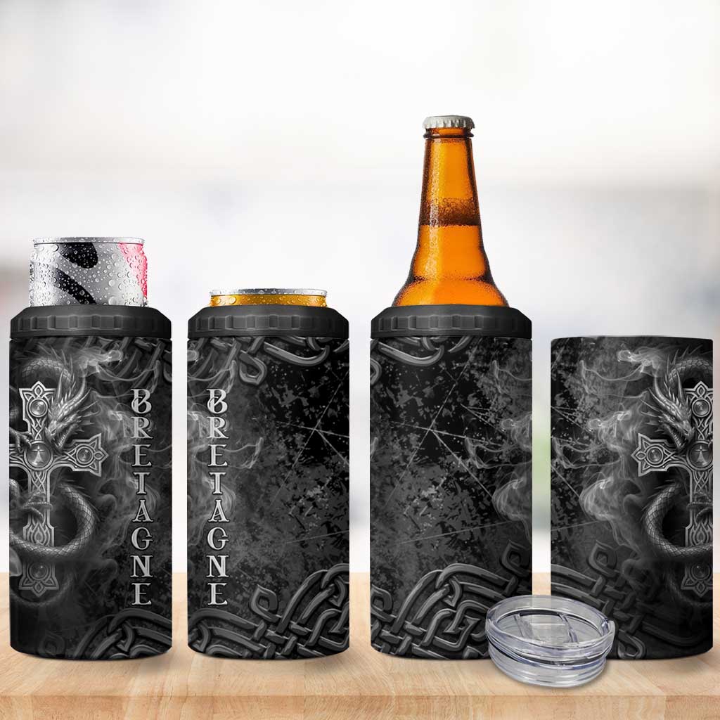 Brittany Celtic Cross 4 in 1 Can Cooler Tumbler Fantasy Celtic Dragon - Wonder Print Shop