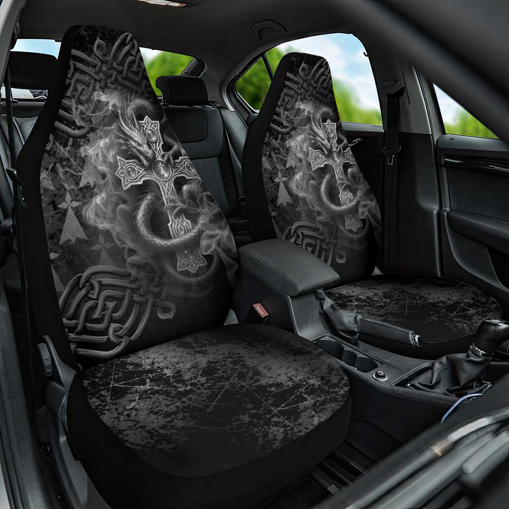 Brittany Celtic Cross Car Seat Cover Fantasy Celtic Dragon - Wonder Print Shop