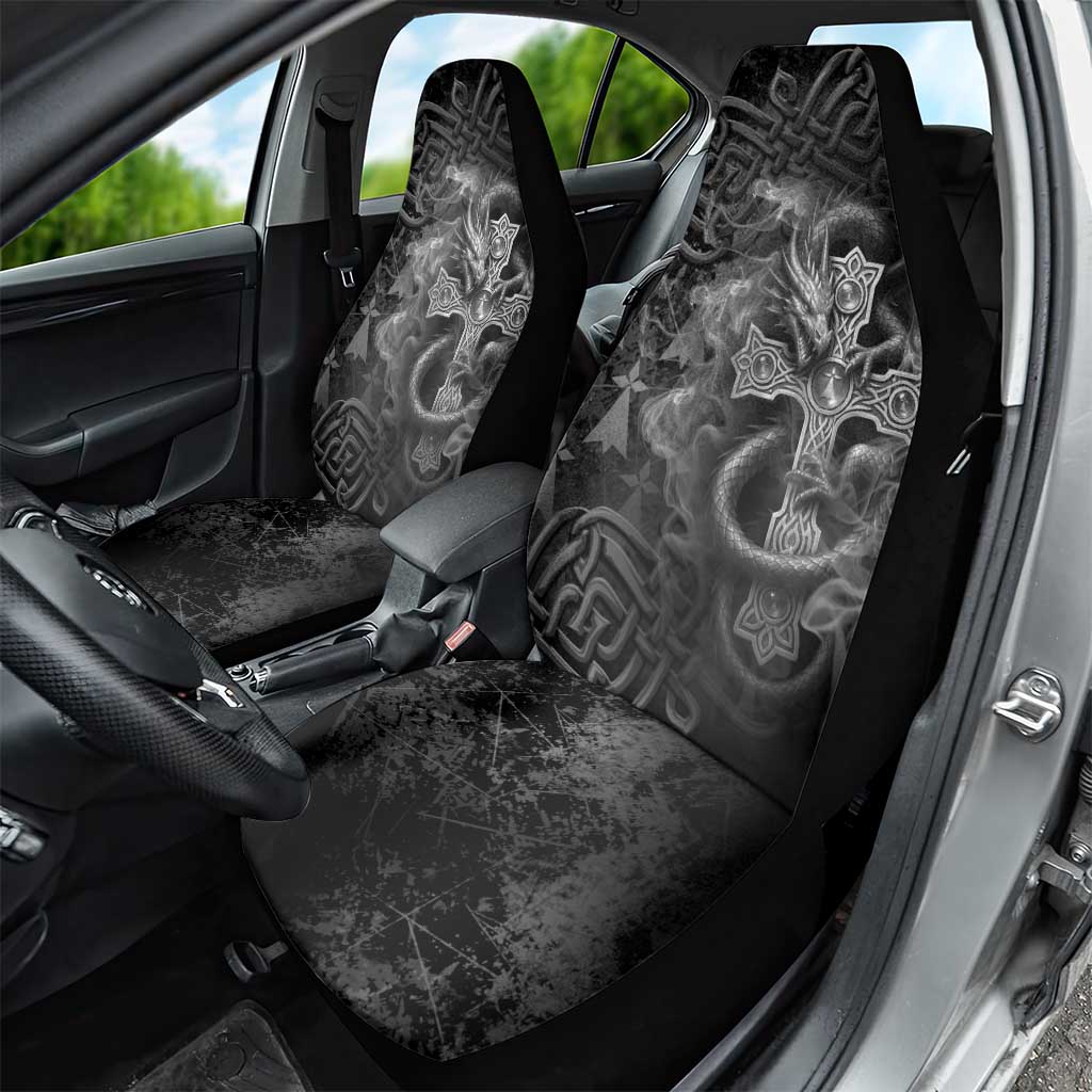 Brittany Celtic Cross Car Seat Cover Fantasy Celtic Dragon - Wonder Print Shop