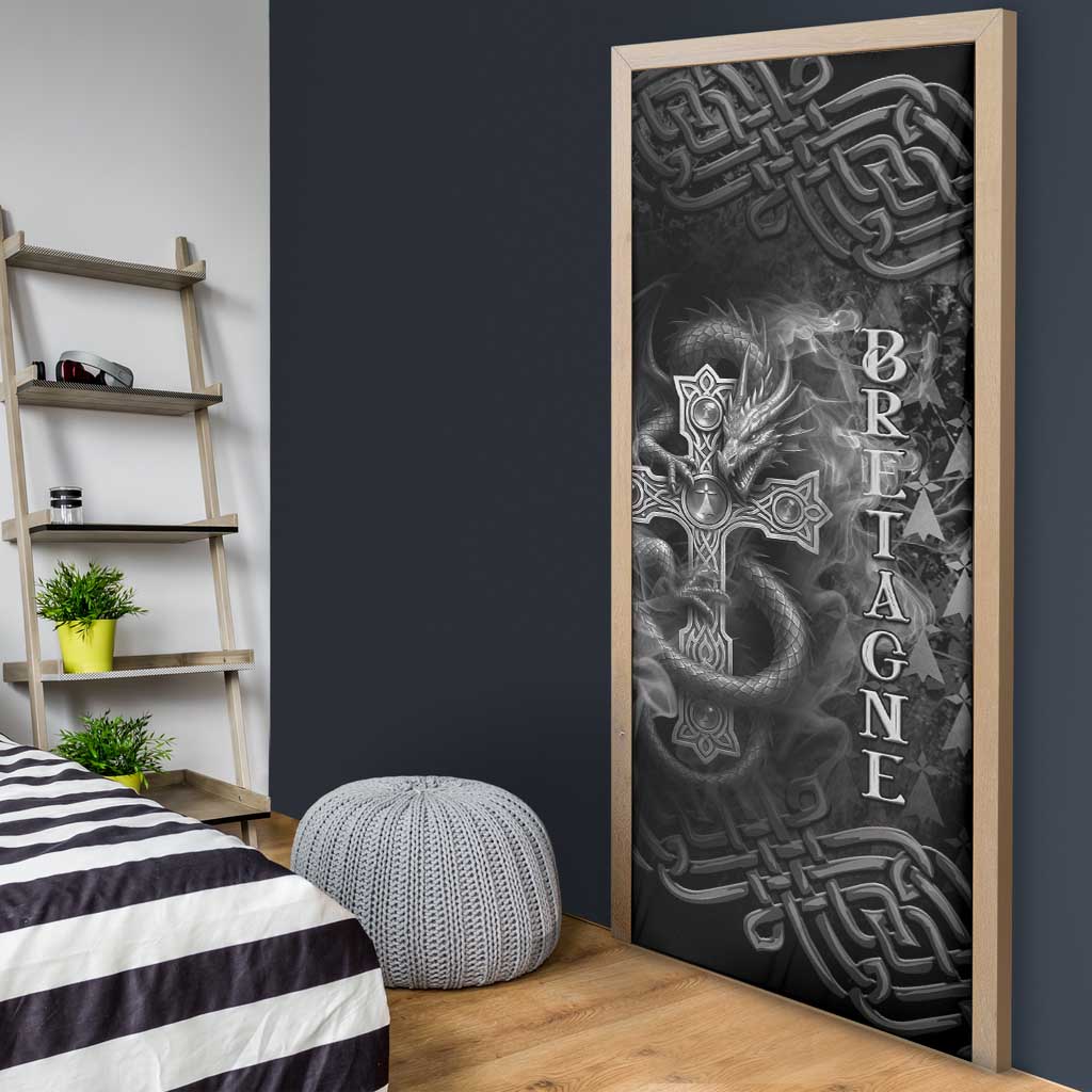 Brittany Celtic Cross Door Cover Fantasy Celtic Dragon - Wonder Print Shop