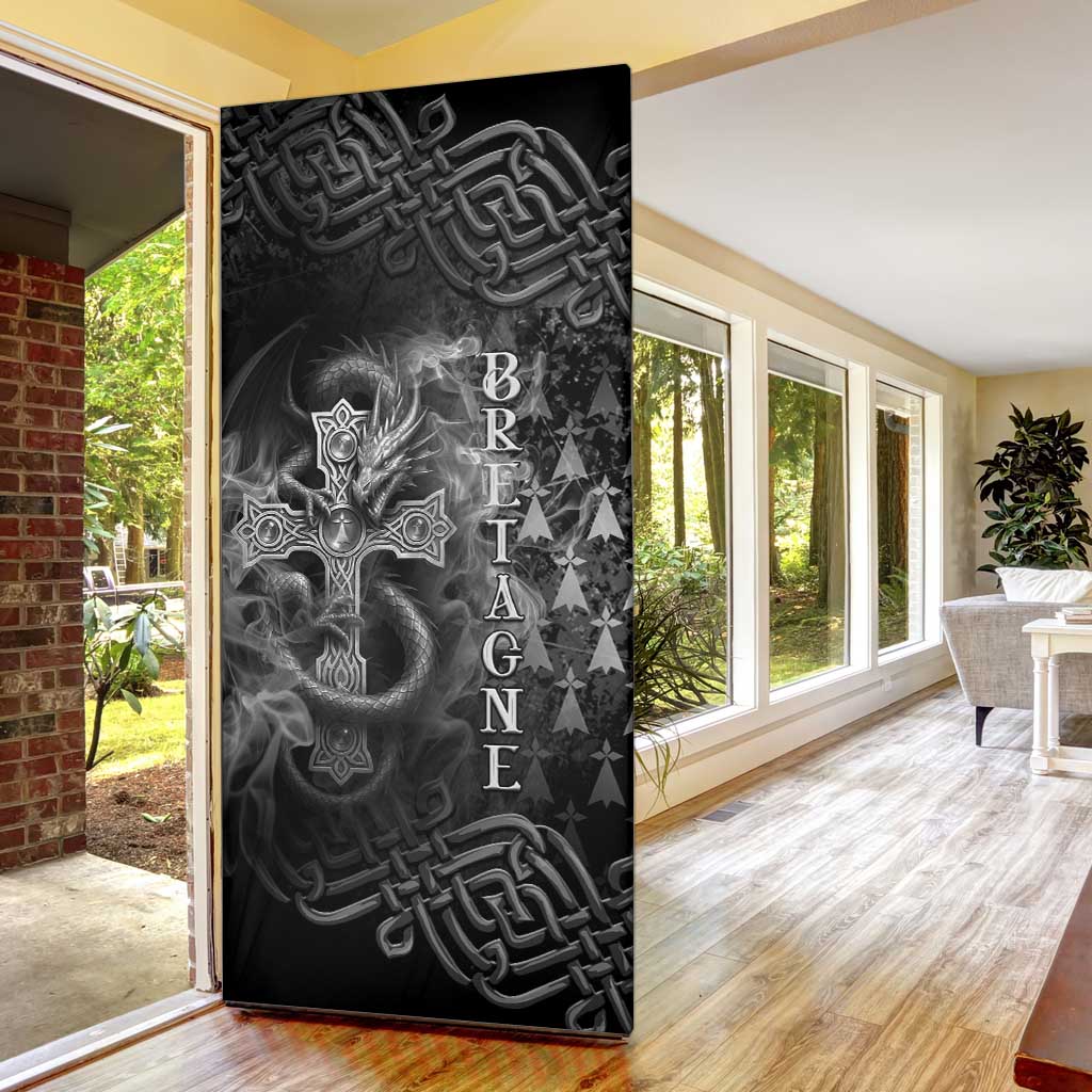 Brittany Celtic Cross Door Cover Fantasy Celtic Dragon - Wonder Print Shop