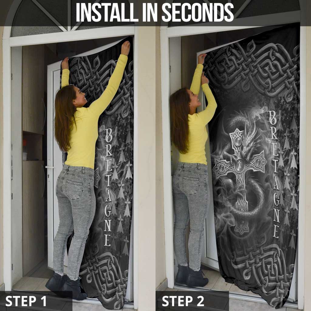 Brittany Celtic Cross Door Cover Fantasy Celtic Dragon - Wonder Print Shop