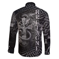 Brittany Celtic Cross Family Matching Off The Shoulder Long Sleeve Dress and Hawaiian Shirt Fantasy Celtic Dragon - Wonder Print Shop