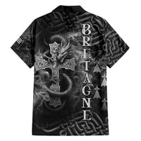 Brittany Celtic Cross Family Matching Off Shoulder Maxi Dress and Hawaiian Shirt Fantasy Celtic Dragon - Wonder Print Shop