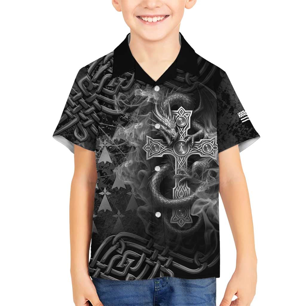 Brittany Celtic Cross Family Matching Puletasi and Hawaiian Shirt Fantasy Celtic Dragon - Wonder Print Shop