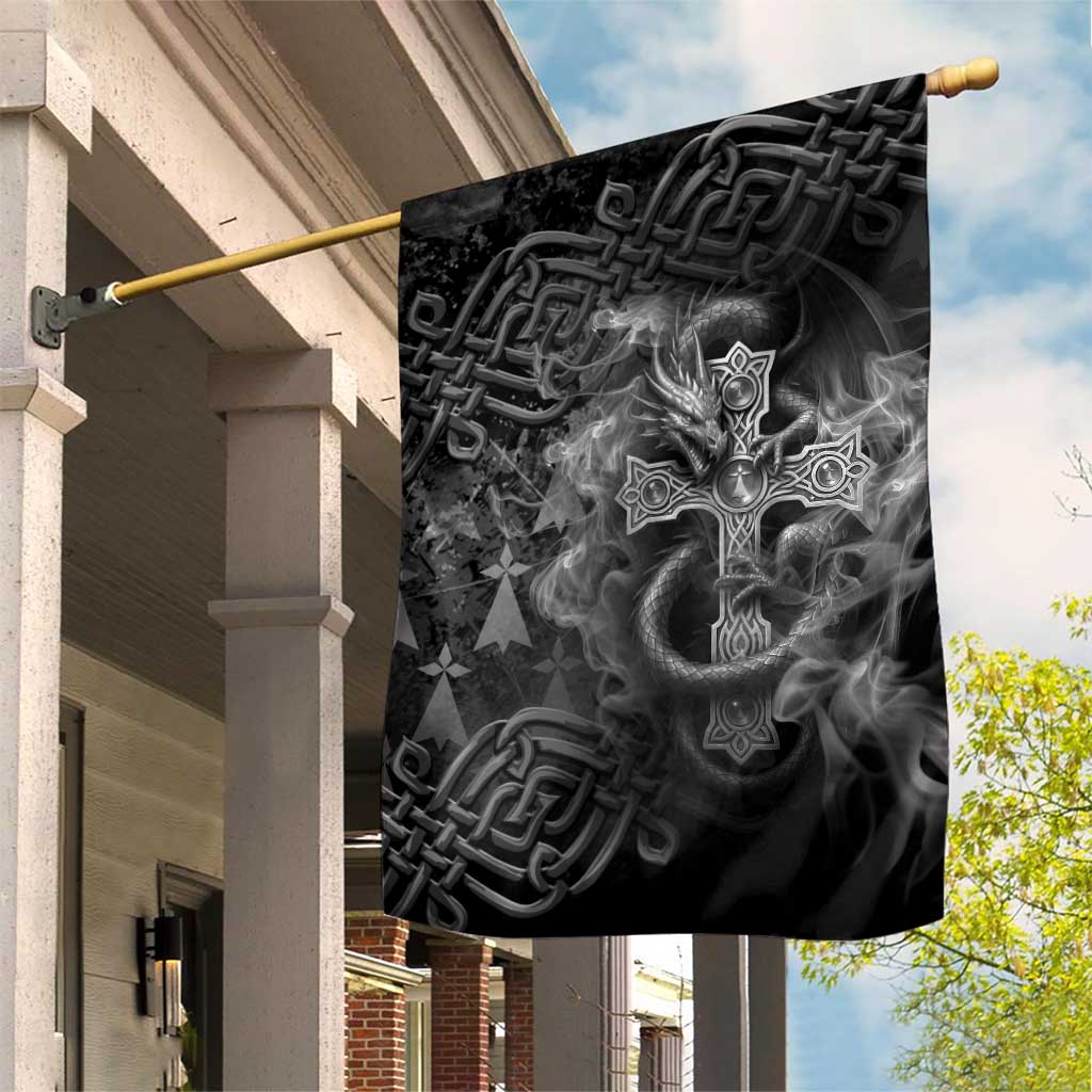 Brittany Celtic Cross Garden Flag Fantasy Celtic Dragon - Wonder Print Shop