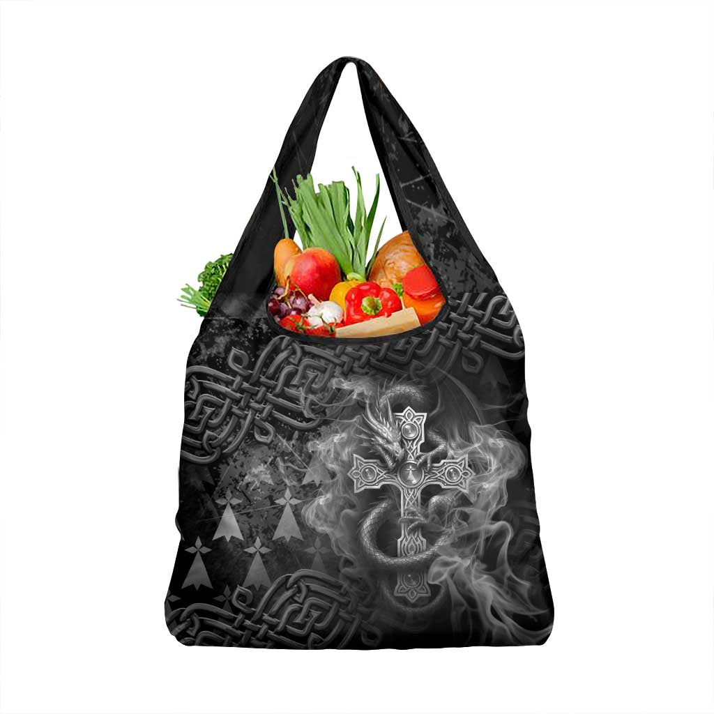 Brittany Celtic Cross Grocery Bag Fantasy Celtic Dragon - Wonder Print Shop