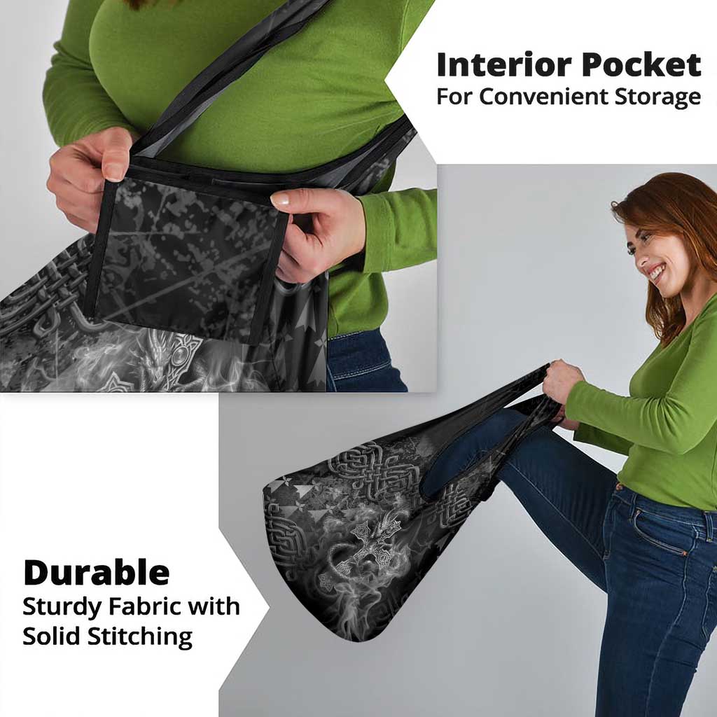 Brittany Celtic Cross Grocery Bag Fantasy Celtic Dragon - Wonder Print Shop