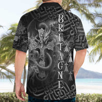 Brittany Celtic Cross Hawaiian Shirt Fantasy Celtic Dragon - Wonder Print Shop