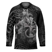 Brittany Celtic Cross Hockey Jersey Fantasy Celtic Dragon - Wonder Print Shop