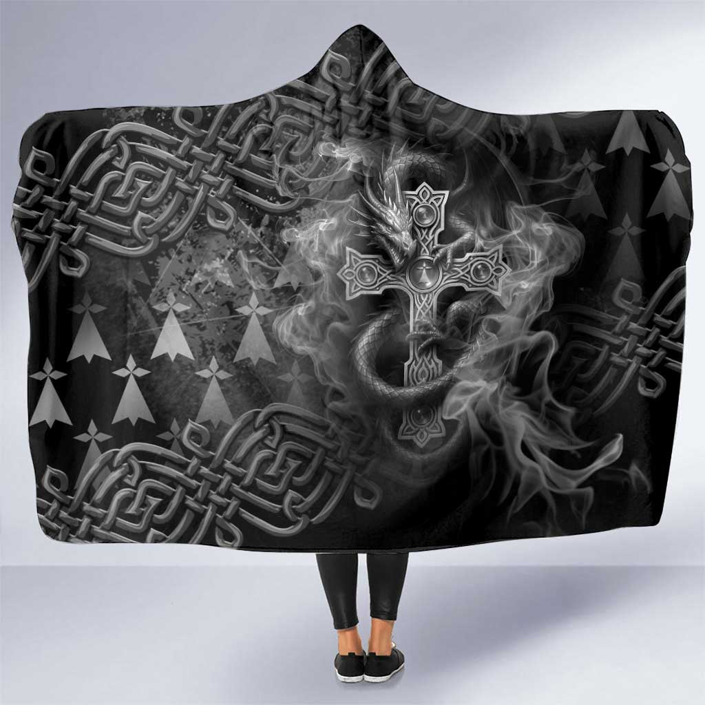 Brittany Celtic Cross Hooded Blanket Fantasy Celtic Dragon - Wonder Print Shop