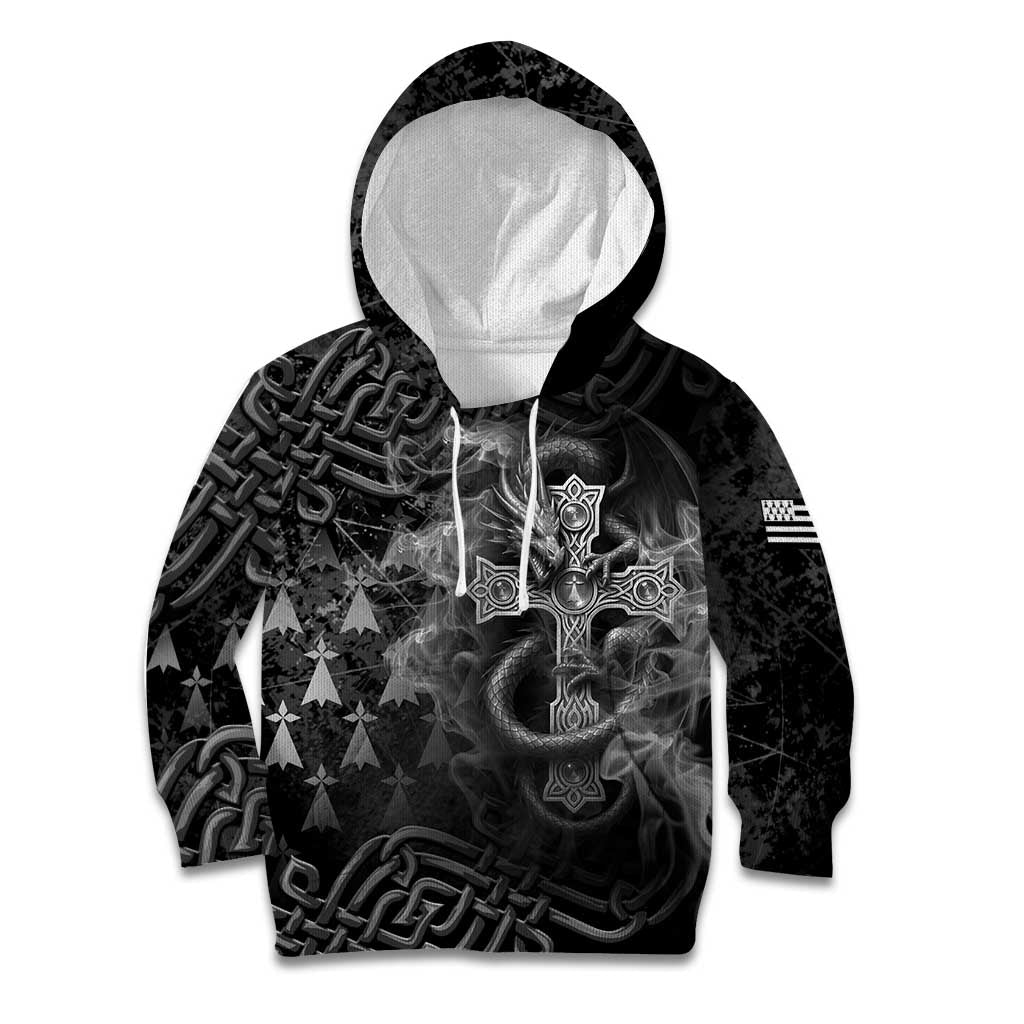 Brittany Celtic Cross Kid Hoodie Fantasy Celtic Dragon - Wonder Print Shop