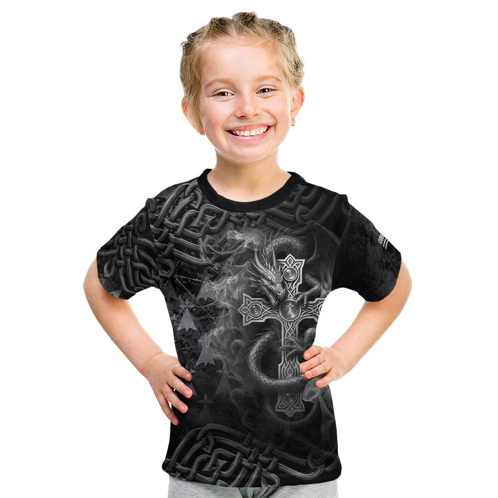 Brittany Celtic Cross Kid T Shirt Fantasy Celtic Dragon - Wonder Print Shop