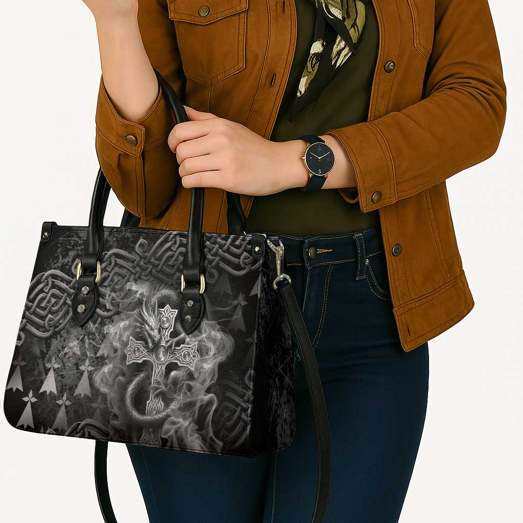 Brittany Celtic Cross Leather Bag Fantasy Celtic Dragon - Wonder Print Shop